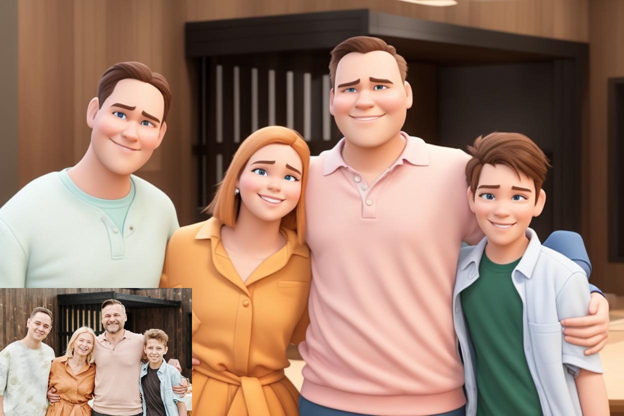 Family Photo to Cartoon Characters