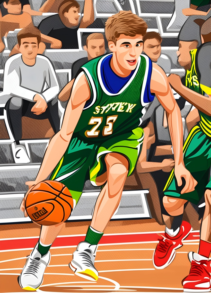 turn sports photo into cartoon drawing