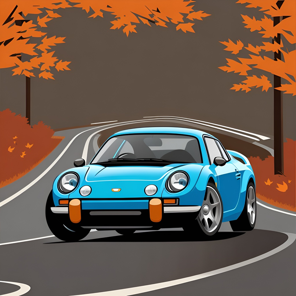 Vector art of a car, created from a reference photo by generative AI similar as MidJourney and ChatGPT