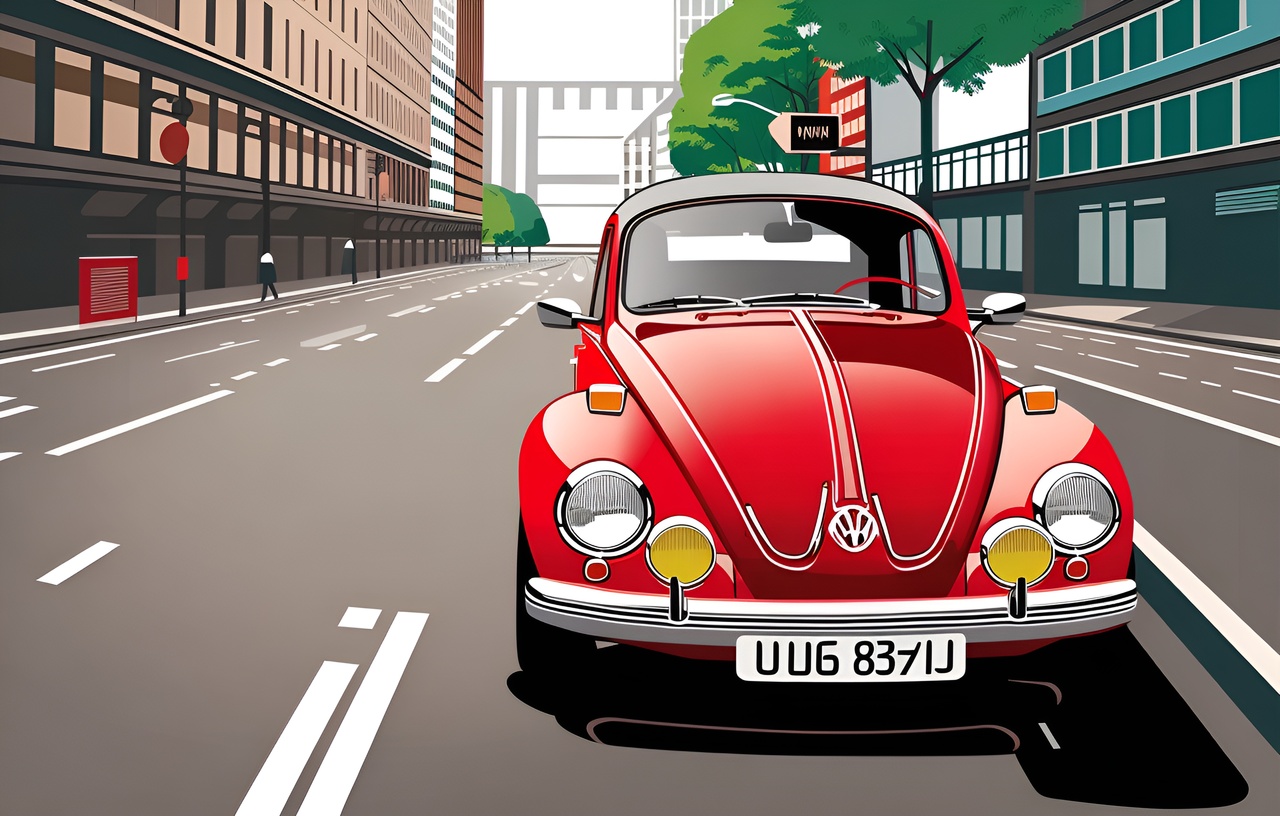 Vector art picture of a car, created from a reference photo by generative AI similar as MidJourney and ChatGPT