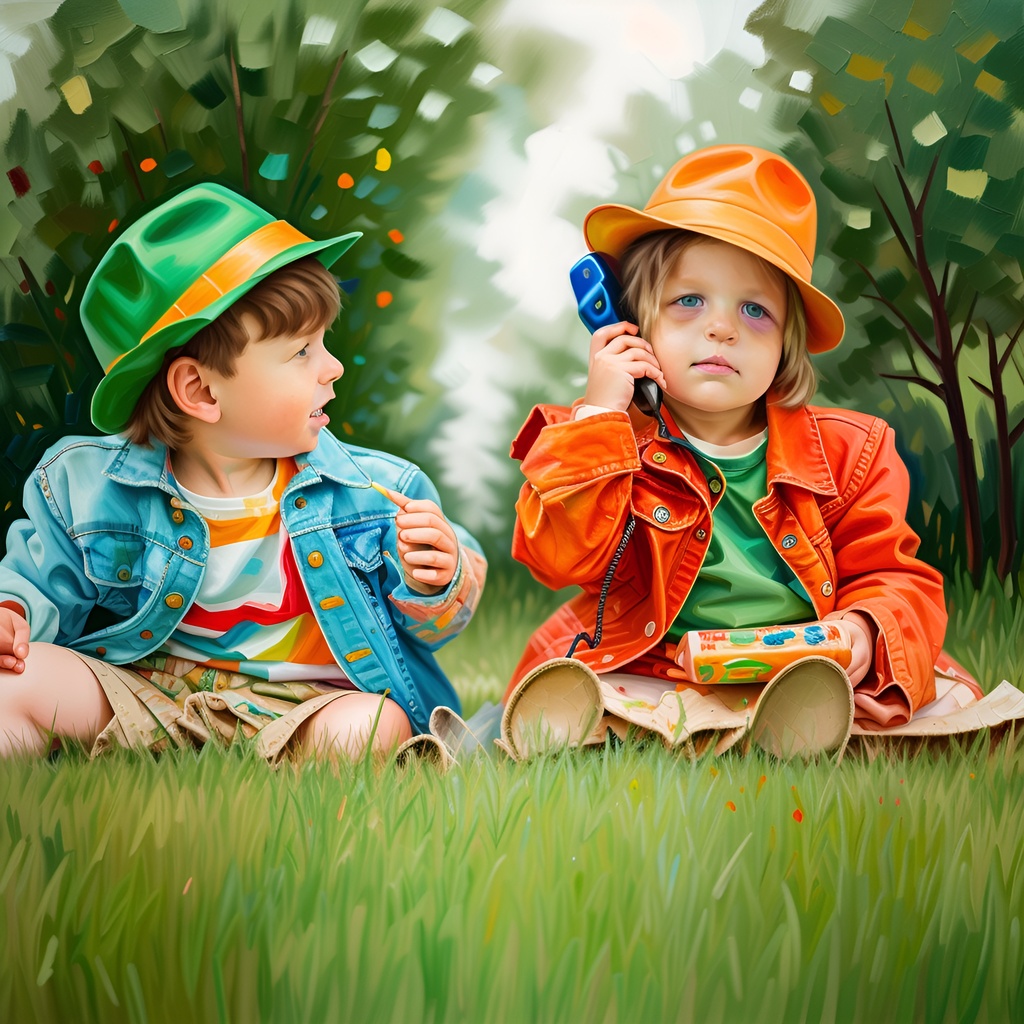 turns children photo into oil painting