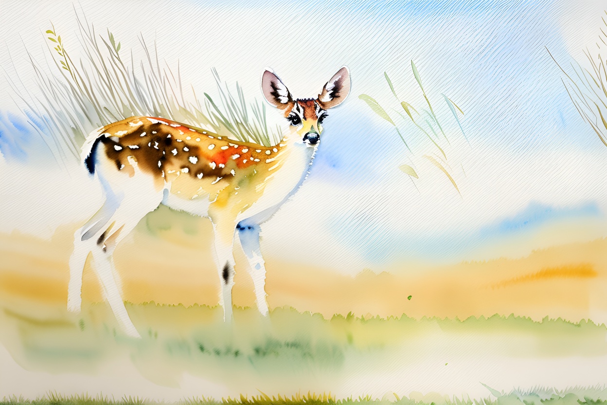 deer watercolor painting from a photo, created with PortraitArt