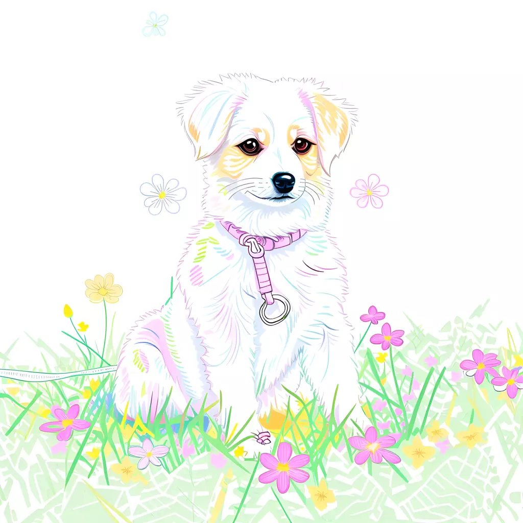 makes line art picture from pet (dog) photo