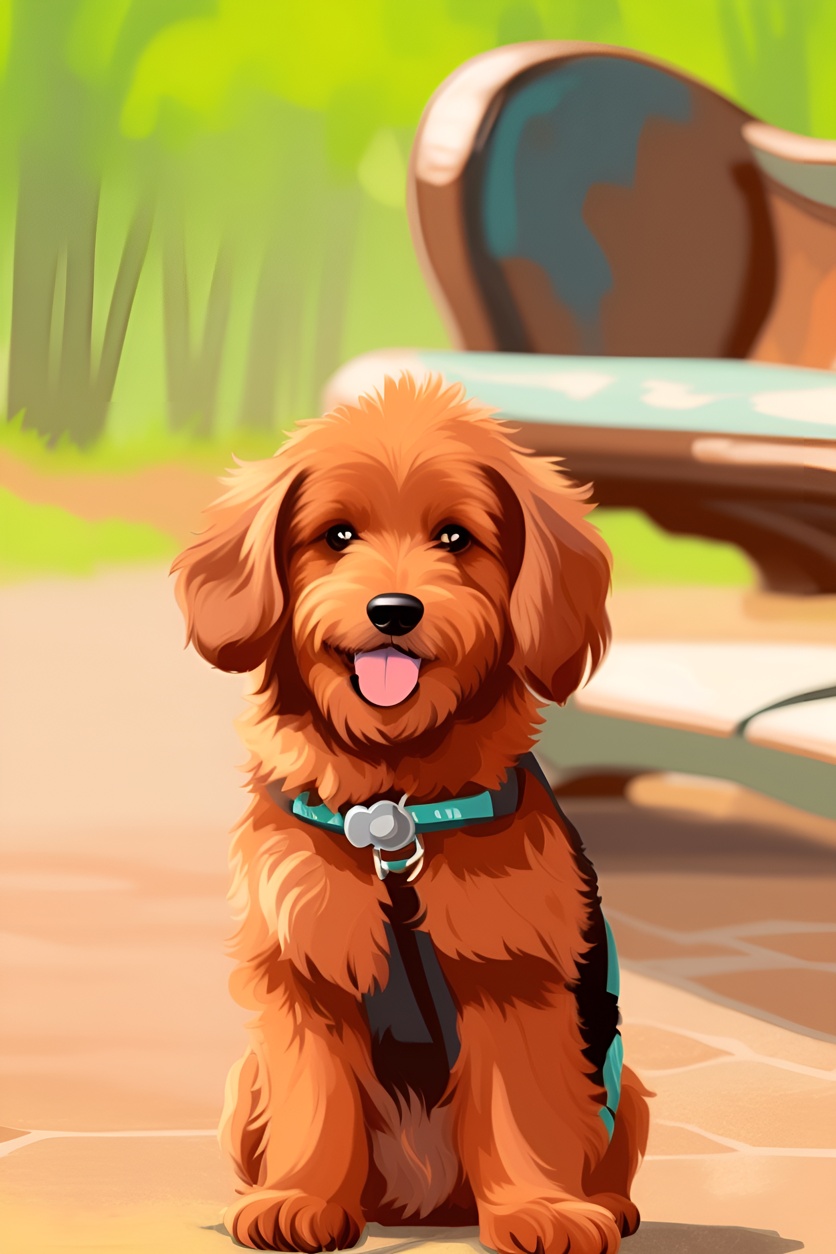 vector art of a dog, created from a reference photo by generative AI similar as MidJourney and ChatGPT