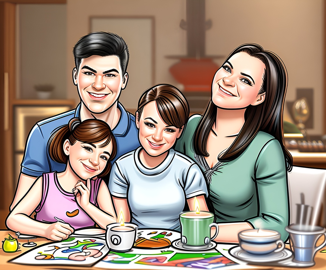 Caricature (family portrait)