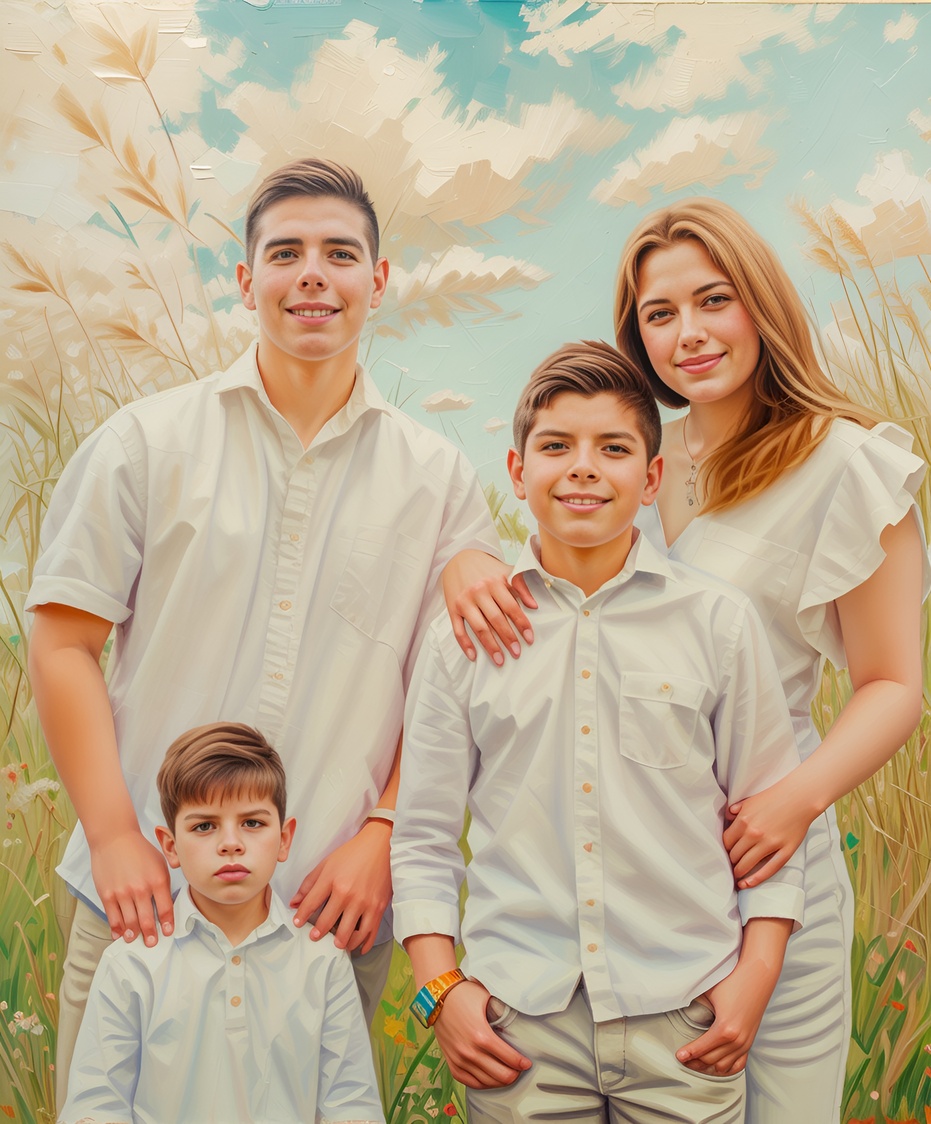 customized family oil painting from photo