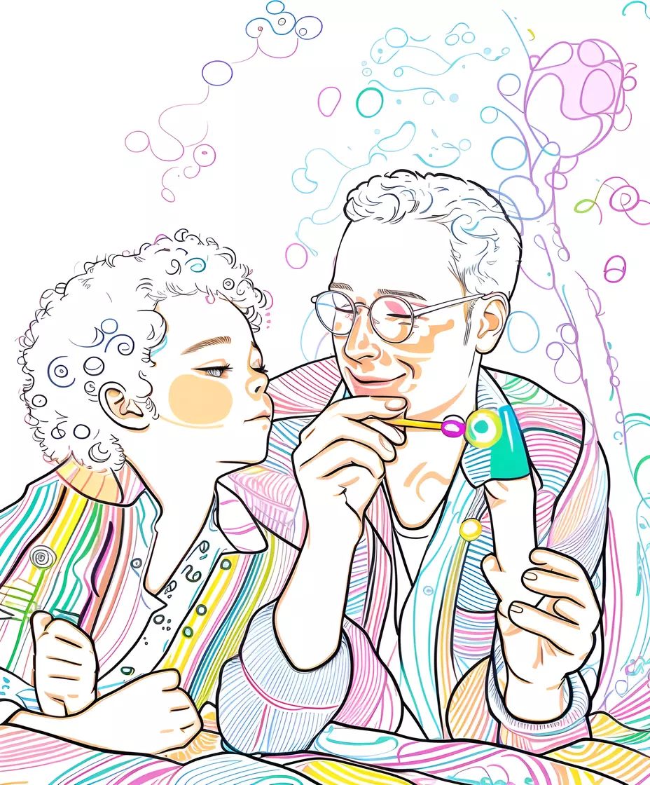 turns family photo into line art picture