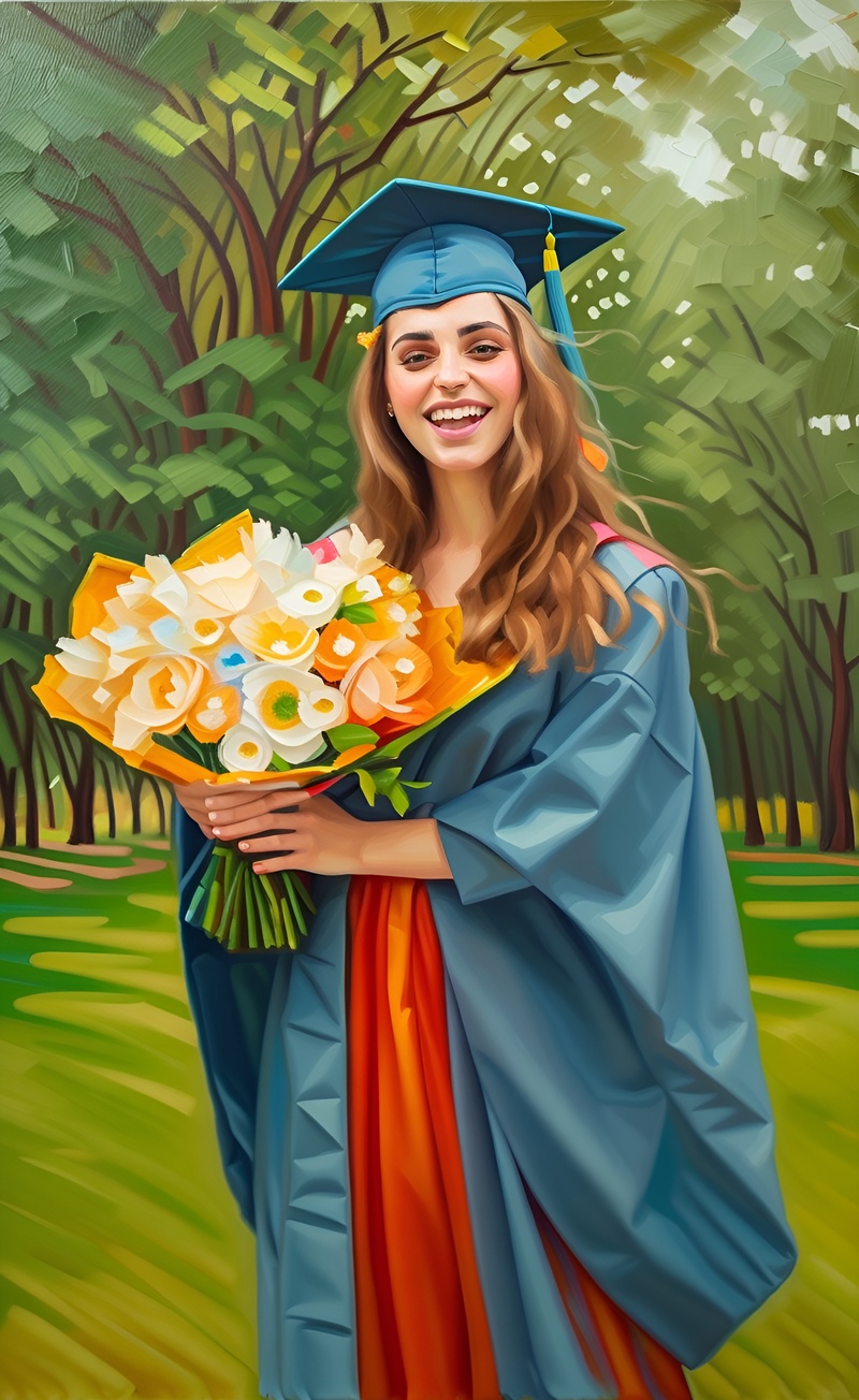 customized graduation oil painting from photo