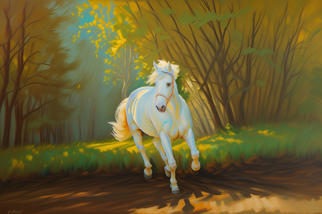 converts horse photo into oil painting, by generative AI similar as midjourney and ChatGPT