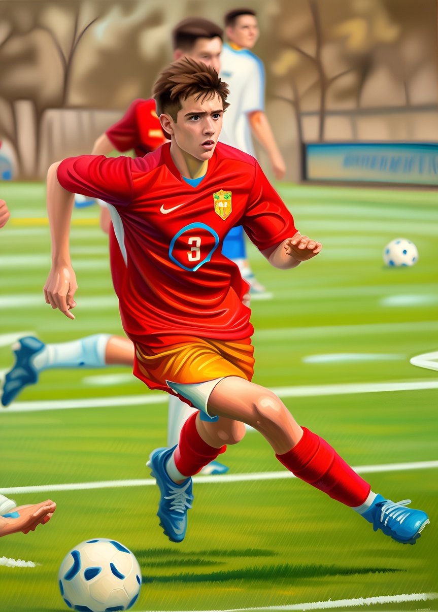 customized soccer oil painting from photo