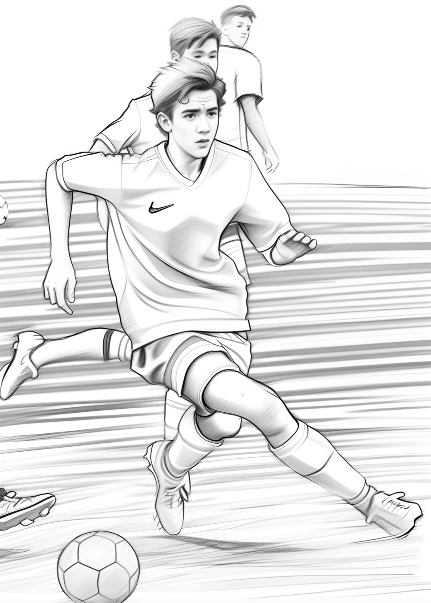 turns sports photos into pencil sketch drawing, with a generative AI app