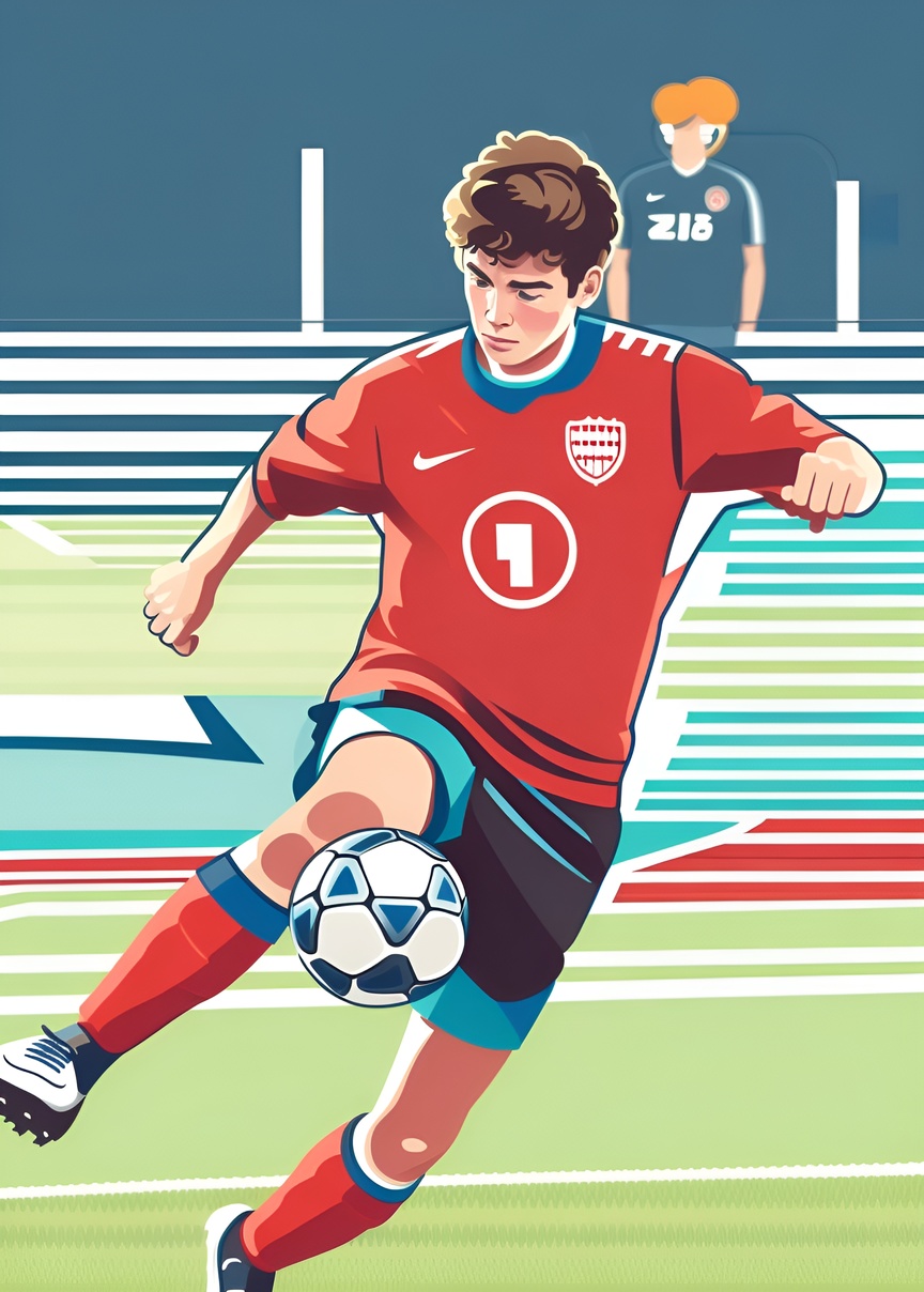 Vector art picture of a soccer, created from a reference photo by generative AI similar as MidJourney and ChatGPT