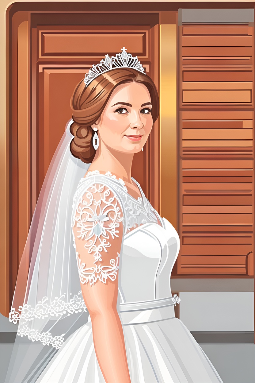 turns wedding photo into vector art (illustration)