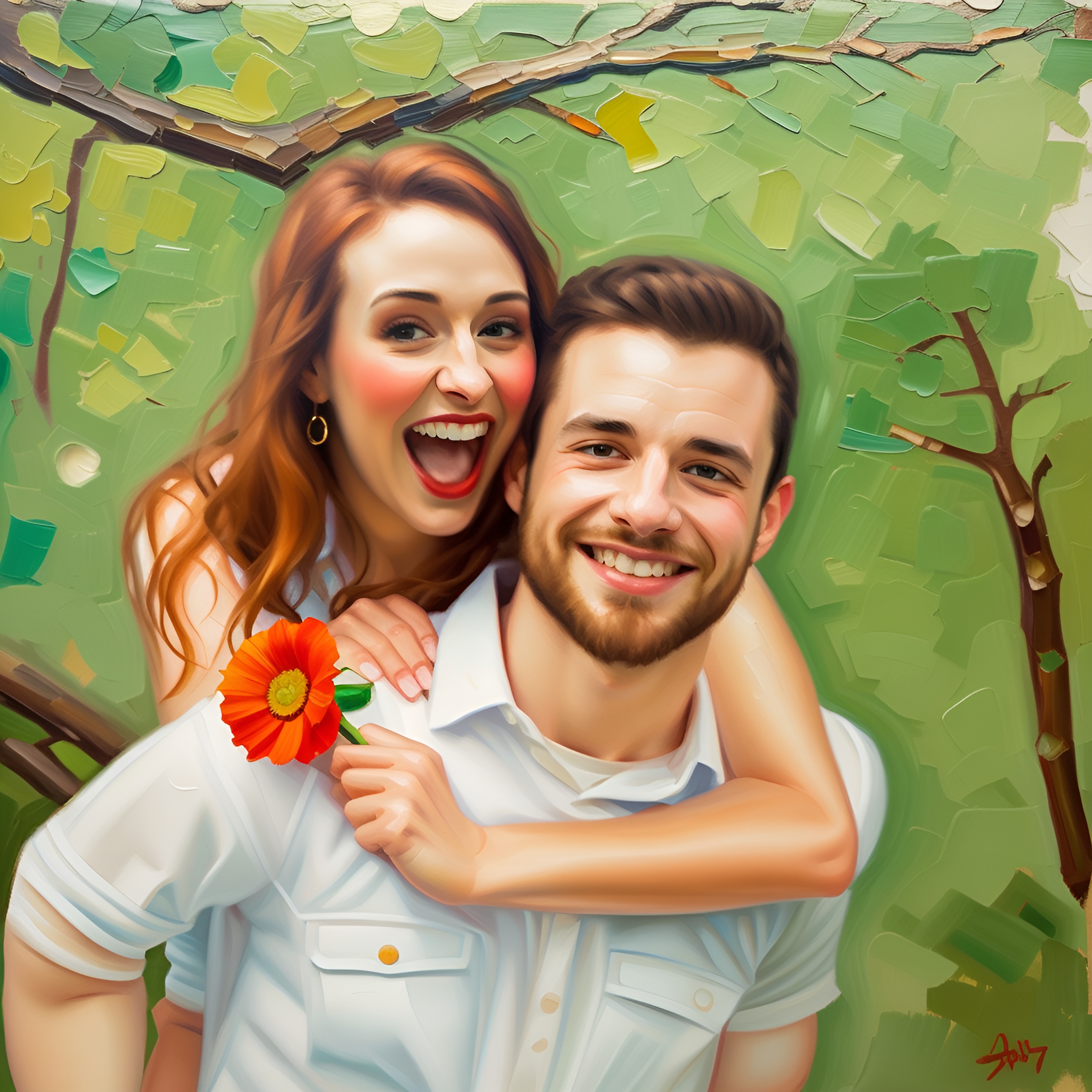 Wedding Photo to Oil Painting