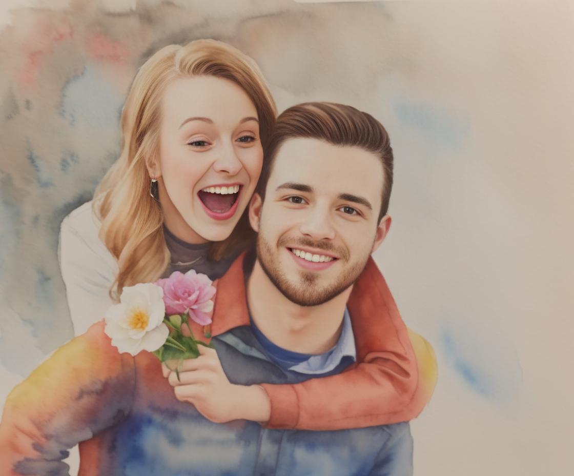 Wedding Photo to Watercolor Painting