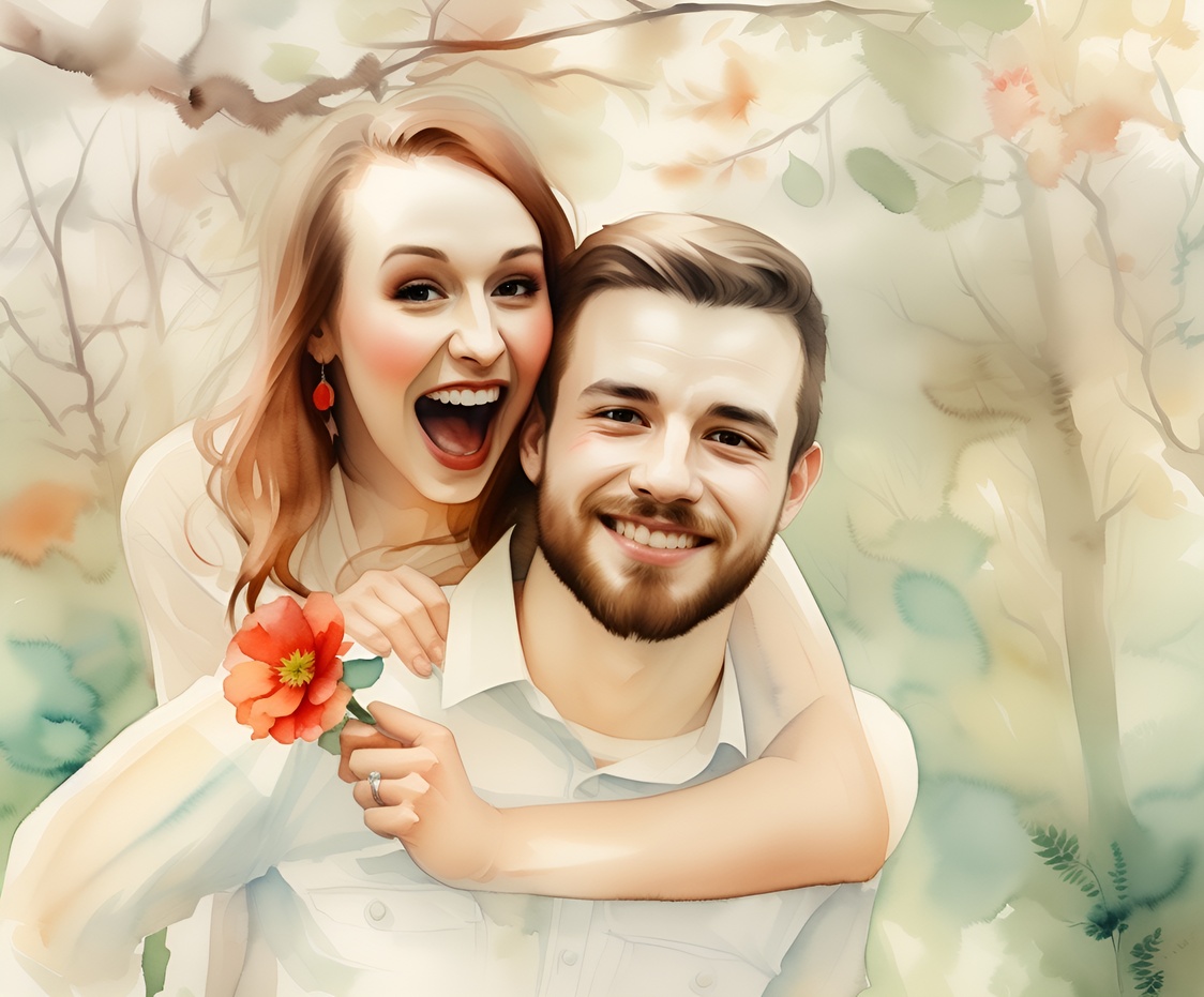 Wedding Photo to Watercolor Painting